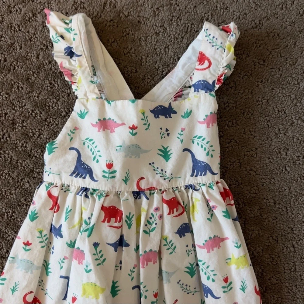 Mini Biden Dinosaur cross back dress 0-3 months - Picture 2 of 5